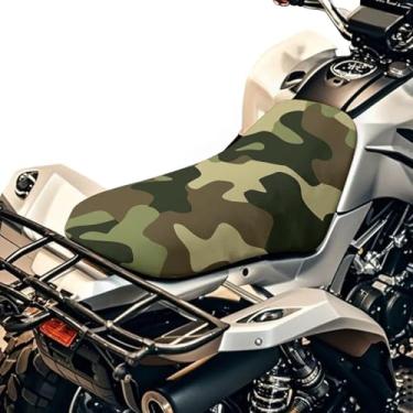 Imagem de Howilath Capa de assento de quadriciclo camuflagem verde antiderrapante capa de assento de quatro rodas à prova d'água acessórios ATV compatíveis com Polaris Sportsman Polaris Scrambler Honda Rancher