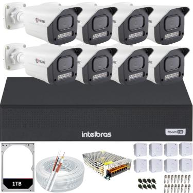 Imagem de Kit 8 Câmeras Full Color C/Áudio Dvr Intelbras 8ch 1TB