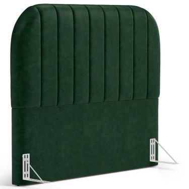 Imagem de Cabeceira Cama Box King Estofada Orgânica 195cm Alice W01 Couríssimo Verde - Lyam Decor