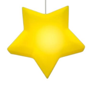 Imagem de Luminária Pendente Estrela Infantil Amarela Bivolt em Polietileno Luz Decorativa para Quarto de Criança, Festa ou Ambiente Aconchegante