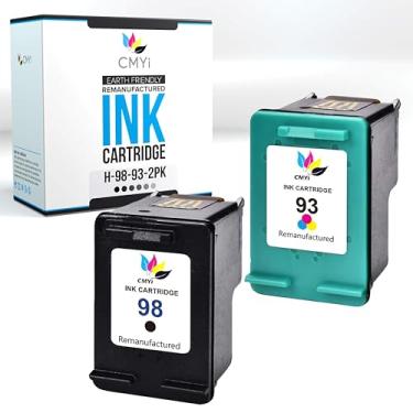 Imagem de CMYi Cartucho de tinta combo de substituição 98 93 para HP PhotoSmart C4100, C4110, C4140, C4150, C4170, C4173, C4175, C4180, C4183, C4188, C4193, C4194, DeskJet D4145 , D415 5 impressoras (1 preta, 1