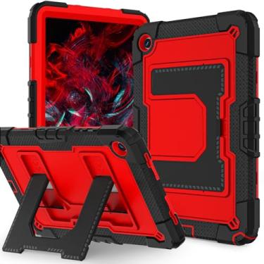 Imagem de Lunivop Capa para tablet compatível com Samsung Galaxy Tab A11 Plus, capa /A9 Plus, 28 cm, com suporte integrado, capa protetora resistente para Samsung Tab A11+ Plus/A9 Plus, preto e vermelho