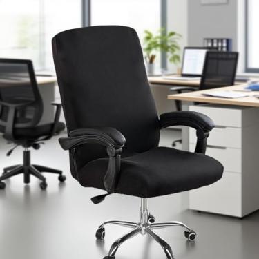 Imagem de Capa Para Cadeira Elástica Modelo Escritório Conforto Executivo Ajustável (Preto)
