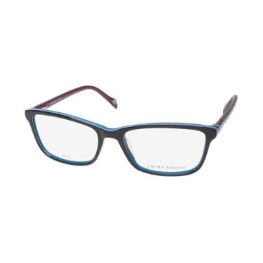 Imagem de Laura Ashley Lily 2 Armação de óculos/óculos de designer europeu contemporâneo para mulheres [53-16-135, preto/malva escuro/azul]