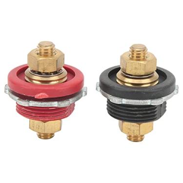 Imagem de Hapivida Conector de terminal de bateria, pino duplo 250A liga de zinco latão ABS terminal de parafuso prisioneiro de bateria com pino de 3/20.3 cm para carros, trailers, veículos marítimos