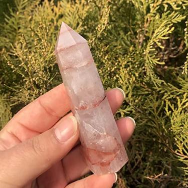 Imagem de FITTAR Cheio de textura, cristais naturais e pedras, torre de cristal natural, ponta de quartzo de fogo vermelho, varinha de pedras preciosas polidas para decoração de casa de Reiki para decoração de