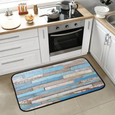 Imagem de Tapete de cozinha antiderrapante, lavável, antifadiga, macio, absorvente, tapete de cozinha, tapete de boas-vindas para cozinha, interior, entrada, pia, lavanderia, decoração de casa, litoral, madeira