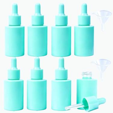 Imagem de Rowcay 8 frascos conta-gotas de vidro fosco com 2 funis, frasco conta-gotas de óleo essencial à prova de vazamento de 30 ml, frasco dispensador de perfume para óleos essenciais, perfumes e outros