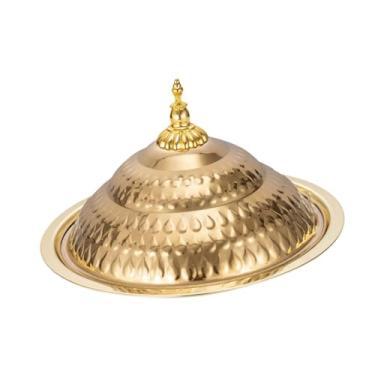 Imagem de AFXGUSD Cobertura para Barrar, Cúpula para Derreter Queijo, Cobertura para Hambúrguer, Cúpula para Chapa de Hambúrguer Teppanyaki, Ouro