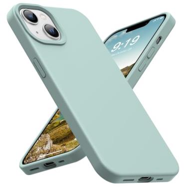 Imagem de OuXul Capa para iPhone 14, iPhone 13, à prova de choque, de silicone líquido, capa protetora para celular com forro de microfibra macio antiarranhões, capa ultrafina com proteção contra quedas de 6,1