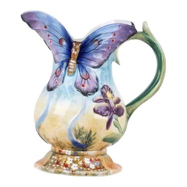 Imagem de Fenteer Vaso decorativo de cerâmica para, estilo vintage, para sala de estar, entrada, cozinha, presente, prateleira, vaso de flores, Style C