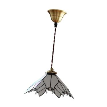Imagem de IEUDNS Luz de decoração de teto leve pendente iluminação de decoração rústica lustre lustre, Branco 29cmx16cm