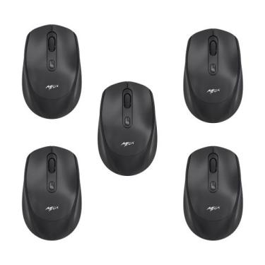 Imagem de Kit 5 Mouses Sem Fio Recarregável Mega M180 Preto DPI Ajustável