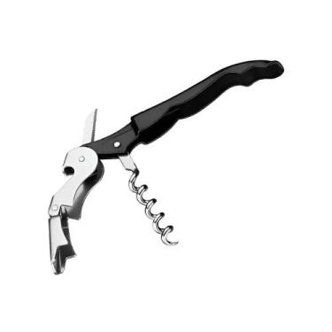 Imagem de Abridor De Garrafa Vinho Manual Inox Saca Rolhas 2 Tempos Restaurante 
