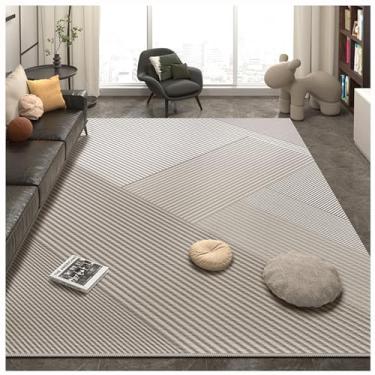 Imagem de SPXMQSS Tapete para sala de estar, antiderrapante e resistente à sujeira, tapetes grandes, para quarto, sala de estar, sala de jantar, decoração de escritório, cinza