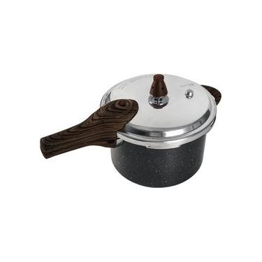 Imagem de Panela de Pressão Brinox Pressure 4,2 Litros com Revestimento Antiaderente Ceramic Life e  Fundo de Indução  - Ø20cm Granito Grafite