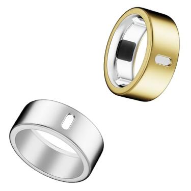 Imagem de Snyeest Capa compatível com Oura Ring Gen 4/Gen 3, carrega diretamente, protetor de dedo de TPU resistente para treino feminino e masculino - prata + ouro - tamanho 11