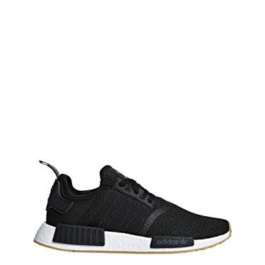 Imagem de adidas Originals Tênis masculino NMD_r1 Primeknit, Núcleo preto/branco, 7