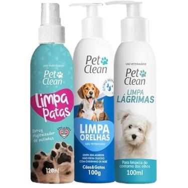 Imagem de Kit Higiene Pet Limpa Patas + Limpa Orelhas + Limpa Lágrimas - Pet Clean