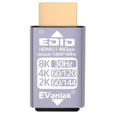 Imagem de EVanlak Adaptador de emulador EDID DMI Passthrough - Monitor virtual sem cabeça com plugue falso, resolução de 1080p @ 60Hz a 8K @ 30Hz, 1 pacote