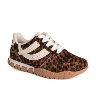 Imagem de Tênis Tanara Jogging Em Couro Animal Print Feminino T9321-Feminino