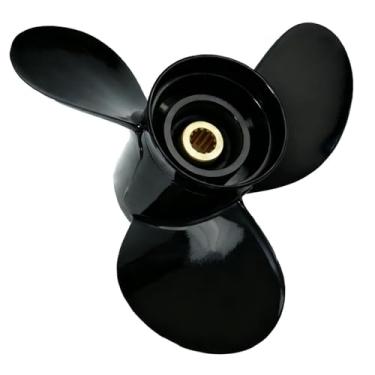 Imagem de Hélice de barco de popa de alumínio com 13 dentes estriados 33 1/2 x 15 para motores Suzuki DF60/70 DT75/85/90/100/115/140HP 13,5x15''Pitch 3 lâminas RH