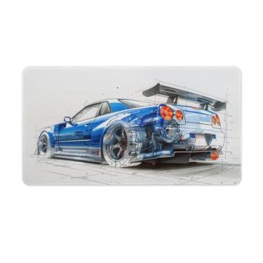 Imagem de JDM Car R34 Desenhos Cool Design Grande Gaming Mouse Pad Base de Borracha Antiderrapante Tapete de Mesa Laptop Acessórios de Computador Suprimentos Bloco de Escrita para Escritório Casa 40 X 75 cm