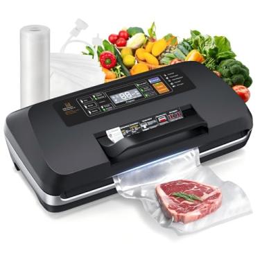 Imagem de Máquina seladora a vácuo de 95 kpa, seladora de alimentos totalmente automática comercial atualizada em 2025, funções 10 em 1 e sistema de vedação potente com vedação térmica dupla, alça de bloqueio