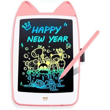 Imagem de Lousa Mágica Gatinho LCD-Digital Colorido Tablet Infantil Tamanho10" Facilita aprendizado, Divertido-Férias com Caneta, Botão de Apagar, Portátil e Reutilizável (Rosa)