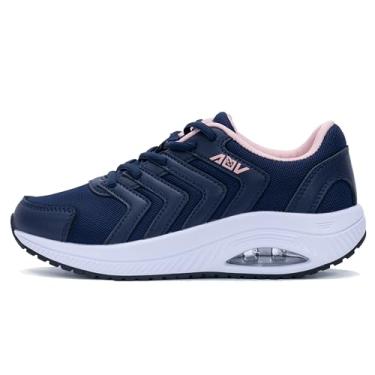 Imagem de AOV Sapatos De Caminhada Femininos Com Suporte De Arco Tênis De Corrida Para Fascite Plantar Tênis Da Moda, Tamanho 9,5 Deepbluepink