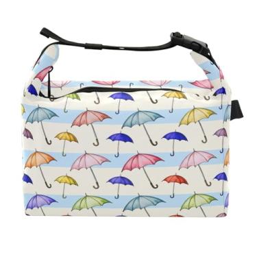 Imagem de STAYTOP Lancheira de guarda-chuva colorido com alça de fivela, lancheira isolada para meninos e meninas, lancheira térmica para trabalho escolar