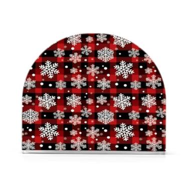 Imagem de Qilmy Lindo suporte de guardanapo acrílico de flocos de neve de Natal, porta-guardanapos para mesas cozinha restaurante decoração de casa, suporte decorativo moderno para guardanapos de coquetel de