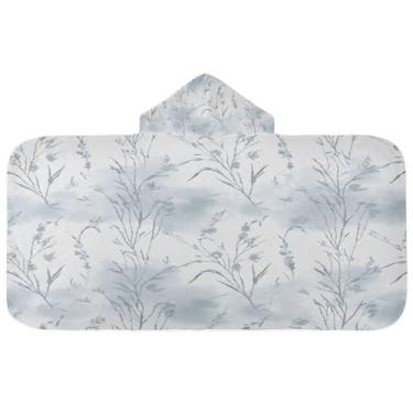 Imagem de Burbuja Wildflowers Toalha de banho com capuz para crianças, toalha de praia de pelúcia macia absorvente para meninas e meninos 3-10 anos, 61 x 127 cm