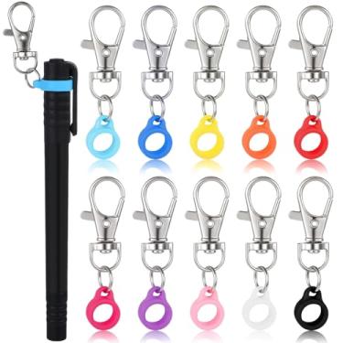 Imagem de Wanmu 10 porta-canetas coloridas, clipes de silicone com fecho lagosta para cordão, porta-canetas retráteis para enfermeiras, professores, estudantes, acessórios para carretel de crachá