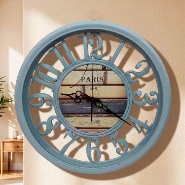 Imagem de Relógio De Parede Vazado Redondo Decoração Paris 1889 45cm
