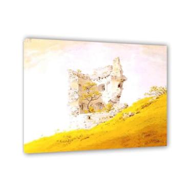 Imagem de ZUJGHSJG Ruínas do Castelo de Teplitz por Caspar David Friedrich Impressões em tela Well Decor The World Classic Art Reproduções de arte grande giclee arte de parede para sala de estar decoração de