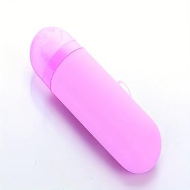 Imagem de Estojo portátil para escova de dentes e pasta de dente verde transparente PP para viagens, acampamento e uso diário, armazenamento sanitário para escovas de dentes e pasta de dente (roxo)