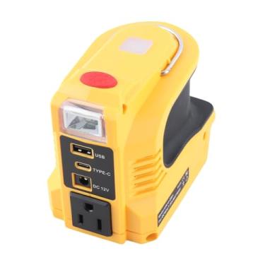 Imagem de Conversor de inversor portátil de 220W Adaptador de energia de bateria de lítio para acampamento ao ar livre material ABS de backup de emergência 125x80x110mm