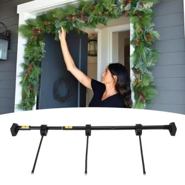Imagem de POCREATION Suporte para Guirlanda, Gancho Ajustável Em Aço Inoxidável Resistente para Coroas de Natal e Decorações Com Design Antiderrapante, para Porta da Frente, Moldura da Parede, (80 a 100 cm)