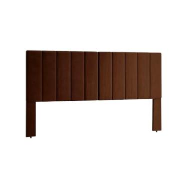 Imagem de Cabeceira Casal com Pés Cama Box Suede 6 Cores Disponível -Estofada Luxo - Decoração ideal para o quarto no Brasil(MARROM)