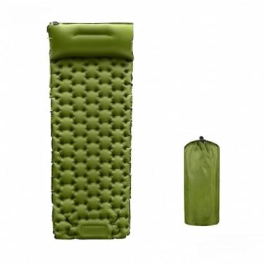 Imagem de Colchao Inflavel，Cochonete Casal，Fabricado em Material Tpu 50d，ImpermeáVel，Inclui Bolsa de Armazenamento，Adequado para Acampamentos, Passeios à Praia, Caminhadas e Atividades Semelhantes(Verde-Single)
