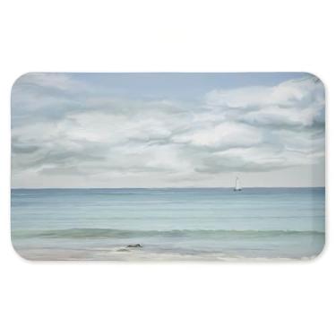 Imagem de Tapete antifadiga That Day In Paradise, tapete ergonômico acolchoado para cozinha e pé com suporte antiderrapante, tapete confortável ecológico, design por Ramona Murdock, 76 cm x 45 cm