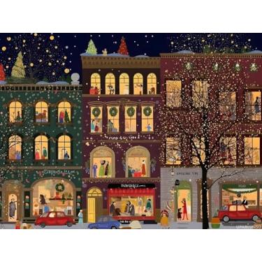 Imagem de UPABLUNSO Kit de pintura de diamante de Natal, inverno, cidade de Nova York, véspera de Natal chegando, arte de diamante 5D para adultos, adequado para decoração de parede de casa, presentes 30 x 40