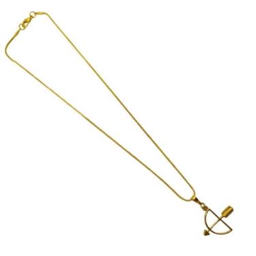 Imagem de Corrente Dourada Com Pingente Oxóssi Arco E Flecha 2,6 Cm