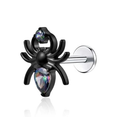 Imagem de 1 peça G23 brincos de titânio com costas planas 16 g F136 grau implante labrets titânio pressão ajuste sem rosca push in delicada cartilagem hélice concha lóbulo lábio tragus piercing joia, Small