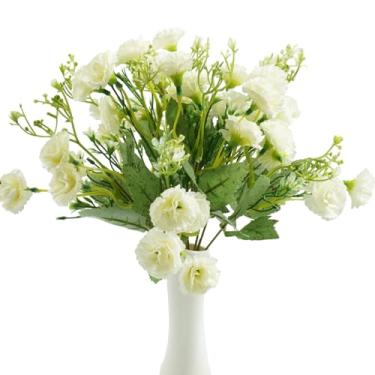Imagem de Buquê de flores artificiais para vaso, 2 pacotes de flores de seda lilás sintéticas, decoração de hortênsia, arranjos de flores falsas, margaridas para mesa de casamento em casa, centro de mesa, vaso