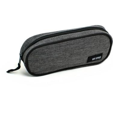 Imagem de Estojo Escolar KIT Basic Man – Retangular, Compartimento Unico, Cores Sortidas e Zíper Reforçado - Ideal para Canetas, Lapis e Material Escolar.