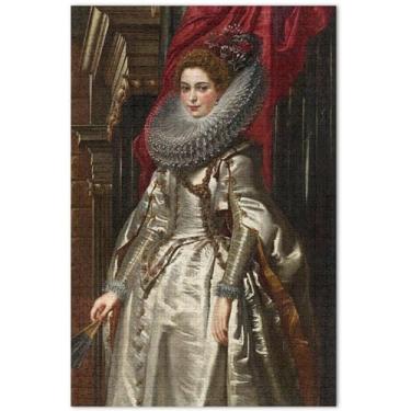 Imagem de Retrato Rubens personalizado Marchesa Brigida Spinola Doria quebra-cabeças para adultos 1000 peças presentes engraçados para jogo de elefante branco divertido família quebra-cabeça brinquedo de arte