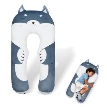 Imagem de IFOYO Dog U Shaped Kids Body Pillow, 43" Minky Kids Full Body Pillow for Sleeping, Reading, ADHD & Sensory Relief, Kid Animal Cuddle Pillows Washable Cover, Snuggle Fun Hug Gift for Boys & Girls