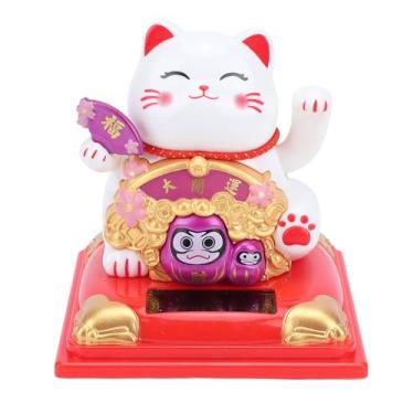 Imagem de BAFOVY Braço Oscilante de Gato da Sorte, Sensor de Luz Movido a Energia Solar, Decoração de Gato da Fortuna, Estátua de Boas-vindas de Riqueza para Painel de Carro Doméstico (Roxa)